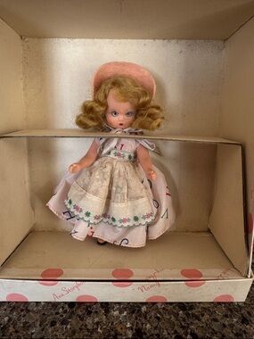 Nancy Ann Storybook Doll Vintage 1940s/50s #117 School Days in Pink Dress w/ABCs